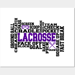 Ladies Lacrosse Wordy Posters and Art